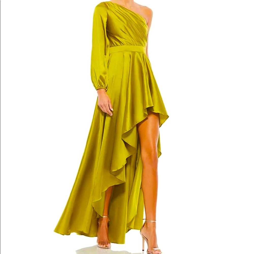 Ieena for Mac Duggal One Shoulder A-Line Long Sleeve High-Low Gown - 2 - NWT